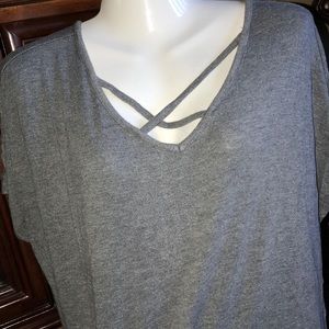 Short sleeve crossover tee